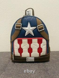 2021 Disney Loungefly Marvel Avengers Endgame Mini Backpack Captain America
