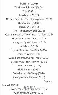 23 MARVEL STUDIOS CINEMATIC UNIVERSE MOVIE COLLECTION 12 DVD Avengers Endgame