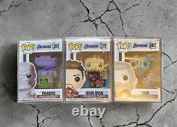 4x Downey Jr Brolin Hemsworth Evans Signed Funko Pops Marvel Avengers Endgame