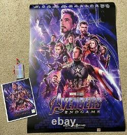 AVENGERS ENDGAME Movie Poster CAST SIGNED Premiere Autograph 27x40 withBadge