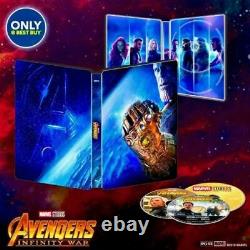Avengers 1,2,3,4 Endgame Infinity War+Guardians Galaxy+Cap Marvel 6 4K STEELBOOK