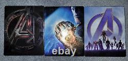 Avengers Age of Ultron +Infinity War +Endgame (3× STEELBOOK 4K+Blu-ray+Digital)