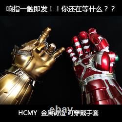 Avengers Endgame 4 Iron Man 11Nano LED Gloves Thanos Infinity Gauntlet Wearable