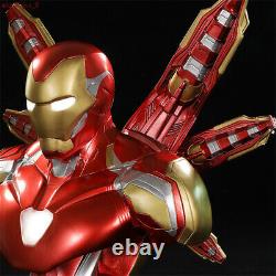 Avengers Endgame Iron Man MK85 Bust Figure LED Light Resin Model Toy Gift 35cm
