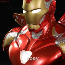 Avengers Endgame Iron Man MK85 Bust Figure LED Light Resin Model Toy Gift 35cm
