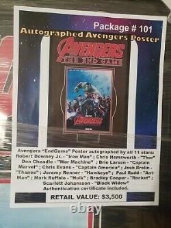 Avengers Endgame Signed Poster. 11 signatures