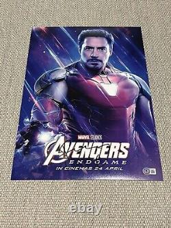 BECKETT LOA ROBERT DOWNEY JR Autographed Avengers End Game 12x18 Poster Photo