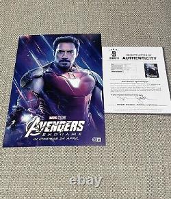 BECKETT LOA ROBERT DOWNEY JR Autographed Avengers End Game 12x18 Poster Photo