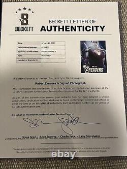 BECKETT LOA ROBERT DOWNEY JR Autographed Avengers End Game 12x18 Poster Photo