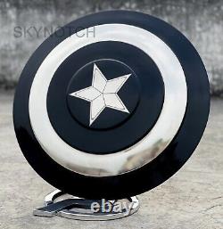 Black Captain America Shield Avengers Endgame Shield With Standing Stand Gift