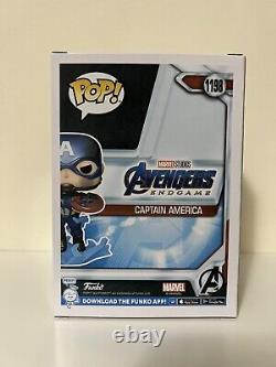 CHRIS EVANS Funko Pop Avengers Endgame Captain America 1198 GITD SIGNED SWAU