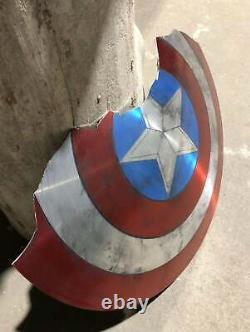 Captain America Broken Shield Metal Damage style Prop Replica Avengers Endgame