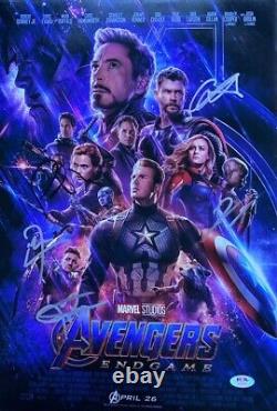 Don Cheadle Chris Hemsworth +3 Signed Avengers End Game 12x18 Photo PSA AH52850