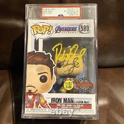 Funko Pop Iron Man #580 Signed Robert Downey Jr. SWAU With PSA/DNA Slab Autograp