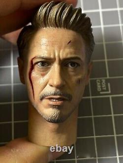 HOTTOYS 1/6 Avengers Endgame Iron Man Mark 85 Head Sculpt Figure Battle Damage