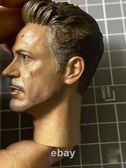 HOTTOYS 1/6 Avengers Endgame Iron Man Mark 85 Head Sculpt Figure Battle Damage