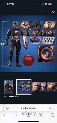 Hot Toys Captain America 1/6 Scale Avengers Endgame MMS536 Figure with Shield