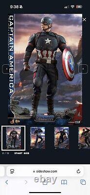 Hot Toys Captain America 1/6 Scale Avengers Endgame MMS536 Figure with Shield