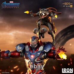 Iron Studios Avengers Endgame 1/10 Iron Patriot & Rocket BDS Art Statue Figure