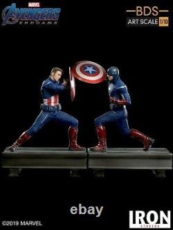 Iron Studios Marvel Avengers Endgame Captain America 2012 vs 2023 Statue Set New