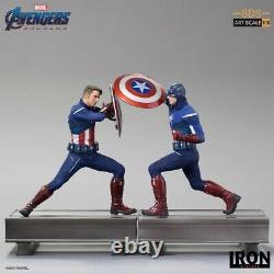 Iron Studios Marvel Avengers Endgame Captain America 2012 vs 2023 Statue Set New