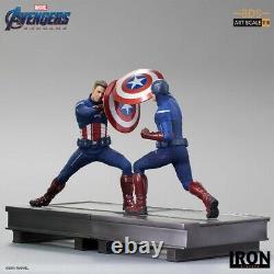 Iron Studios Marvel Avengers Endgame Captain America 2012 vs 2023 Statue Set New