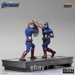 Iron Studios Marvel Avengers Endgame Captain America 2012 vs 2023 Statue Set New