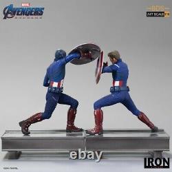 Iron Studios Marvel Avengers Endgame Captain America 2012 vs 2023 Statue Set New