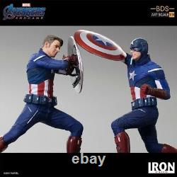 Iron Studios Marvel Avengers Endgame Captain America 2012 vs 2023 Statue Set New