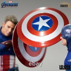 Iron Studios Marvel Avengers Endgame Captain America 2012 vs 2023 Statue Set New