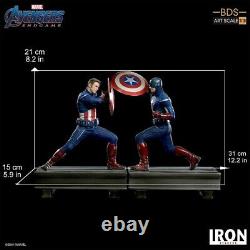 Iron Studios Marvel Avengers Endgame Captain America 2012 vs 2023 Statue Set New