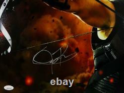 Jeremy Renner Autographed 16x20 Hawkeye Photo Fire Background- JSA W Auth Sil