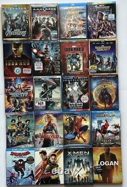 Lot Of 20 Marvel Blu-ray Avengers Captain America Game Guardians Of The Galaxy