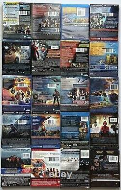 Lot Of 20 Marvel Blu-ray Avengers Captain America Game Guardians Of The Galaxy