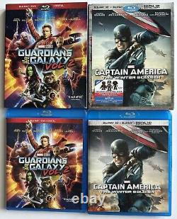 Lot Of 20 Marvel Blu-ray Avengers Captain America Game Guardians Of The Galaxy