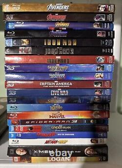 Lot Of 20 Marvel Blu-ray Avengers Captain America Game Guardians Of The Galaxy