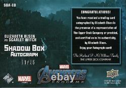 Marvel Avengers Endgame, Elizabeth Olsen Shadow Box Autograph Card SBA-EO #18/25