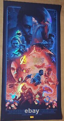 Original Avengers Movie Poster Rainbow Foil John Guydo Endgame War Infini Ultron