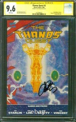 Thanos Quest 2 CGC 9.6 SS Jim Starlin Sign Thanos Avengers Endgame movie 1990