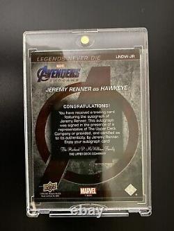 2020 Deck Supérieur Marvel Avengers Endgame Jeremy Renner Auto Hawkeye Lndw-jr 1997