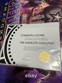 AFFICHE DE FILM THÉÂTRE ORIGINALE AVENGERS ENDGAME 27x40 AVEC CERTIFICAT D'AUTHENTICITÉ (SANS CADRE)