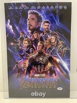Affiche D'endgame De Avengers Signée Autographe Chris Hemsworth/ Danai G. 12x18 Psa/adn