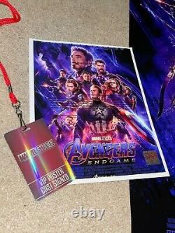 Affiche De Cinéma Avengers Endgame Cast Signed Premiere Autograph 27x40 Avec Badge