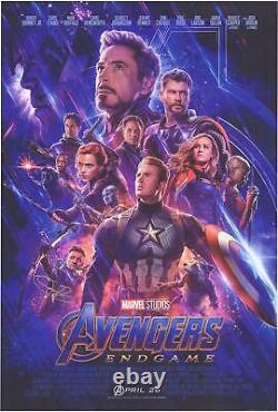 Affiche dédicacée du film Avengers Endgame de Jeremy Renner, format 27 x 40