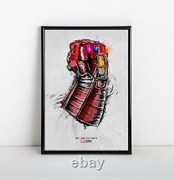 Avengers Endgame Affiche De Cinéma Nous Vous Aimons 3000 Iron Man Framed Canvas