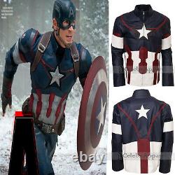 Avengers Endgame Chris Evans Captain America Cosplay Superhero Veste En Cuir