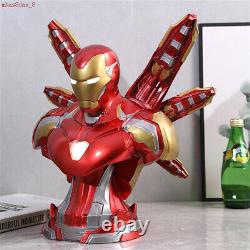 Avengers Endgame Iron Man Mk85 Bust Figurine Led Lumière Résine Modèle Cadeau De Jouet 35cm
