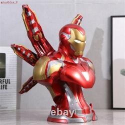 Avengers Endgame Iron Man Mk85 Bust Figurine Led Lumière Résine Modèle Cadeau De Jouet 35cm