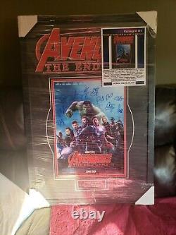 Avengers Endgame Signé Affiche. 11 Signatures
