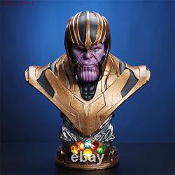 Avengers Endgame Thanos 1/2 Bust Figure 38cm Statue de modèle en résine avec pierres LED